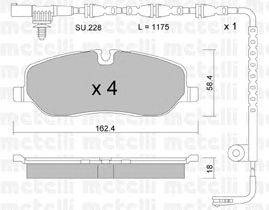 Комплект тормозных колодок, дисковый тормоз METELLI 22-0693-0K