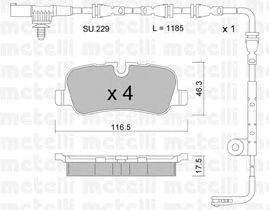 Комплект тормозных колодок, дисковый тормоз METELLI 22-0694-0K