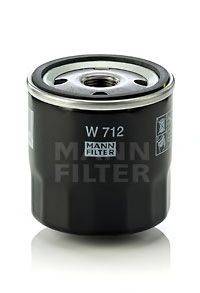 Масляный фильтр; Фильтр, Гидравлическая система привода рабочего оборудования; Фильтр, система вентиляции картера MANN-FILTER W 712