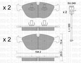 Комплект тормозных колодок, дисковый тормоз METELLI 22-0828-3K