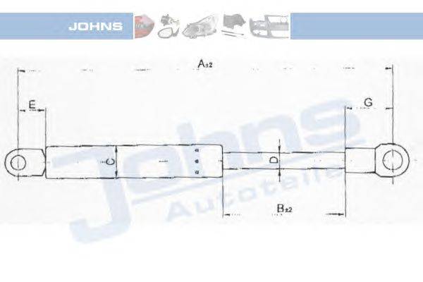 Газовая пружина, крышка багажник JOHNS 67129591