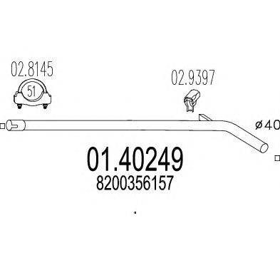 Труба выхлопного газа MTS 01.40249