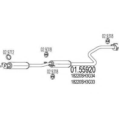 Средний глушитель выхлопных газов FONOS 813122