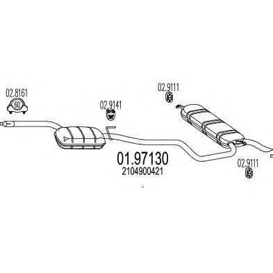 Глушитель выхлопных газов конечный MTS 0197130