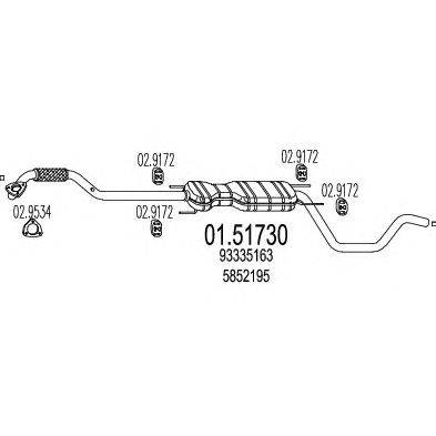 Средний глушитель выхлопных газов MTS 01.51730
