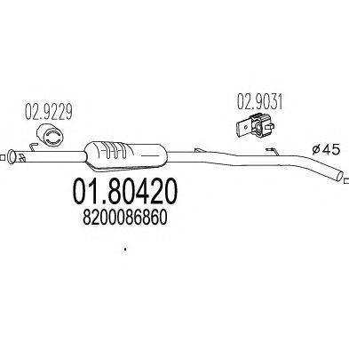 Средний глушитель выхлопных газов MTS 01.80420