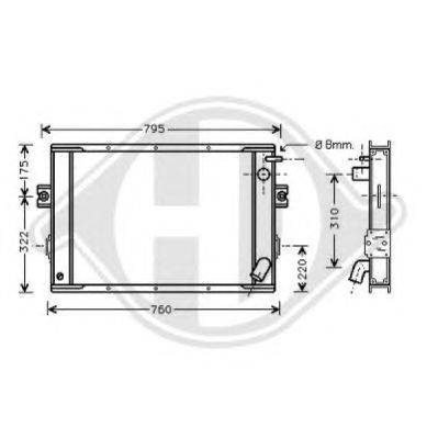 Радиатор, охлаждение двигателя DIEDERICHS 8213100