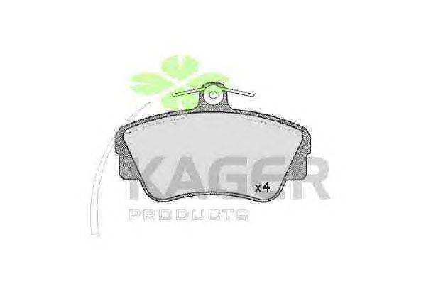 Комплект тормозных колодок, дисковый тормоз KAGER 35-0055