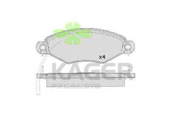 Комплект тормозных колодок, дисковый тормоз KAGER 35-0062