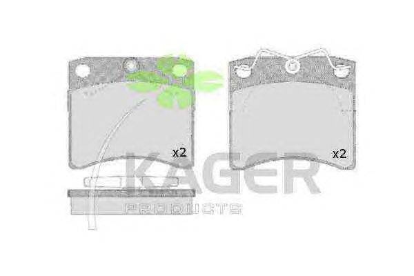 Комплект тормозных колодок, дисковый тормоз KAGER 350063