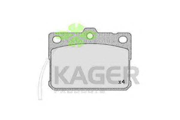 Комплект тормозных колодок, дисковый тормоз KAGER 35-0252