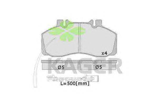 Комплект тормозных колодок, дисковый тормоз KAGER 35-0305