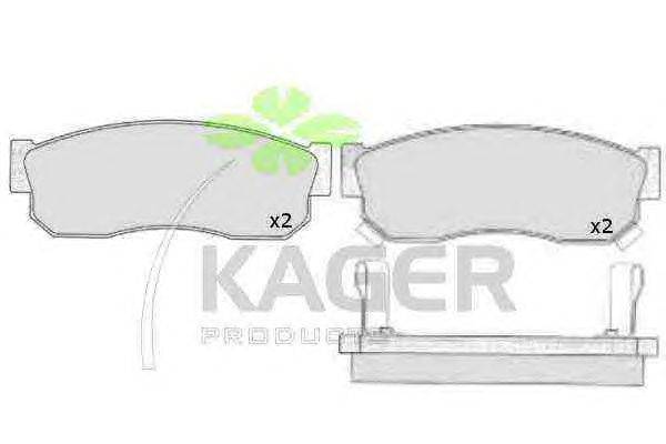 Комплект тормозных колодок, дисковый тормоз KAGER 35-0395