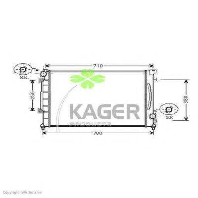 Радиатор, охлаждение двигателя KAGER 310032