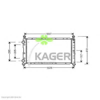 Радиатор, охлаждение двигателя KAGER 31-0050