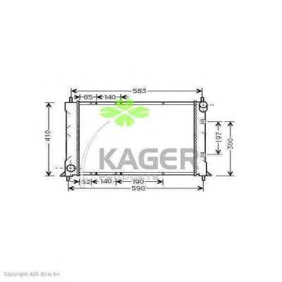 Радиатор, охлаждение двигателя KAGER 310093