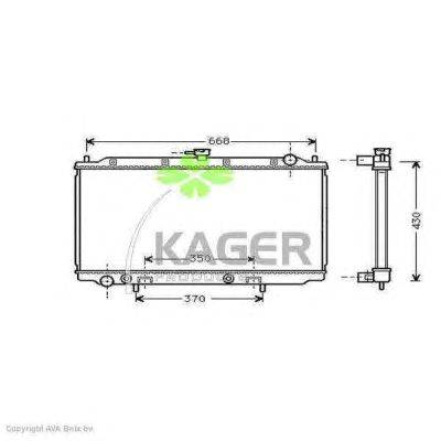 Радиатор, охлаждение двигателя KAGER 31-0269