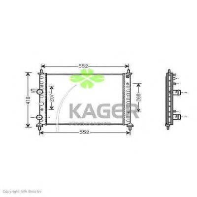Радиатор, охлаждение двигателя KAGER 31-0422
