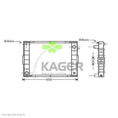 Радиатор, охлаждение двигателя KAGER 310529