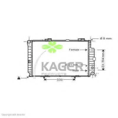 Радиатор, охлаждение двигателя KAGER 310622