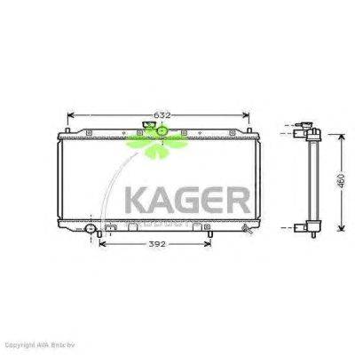 Радиатор, охлаждение двигателя KAGER 310677