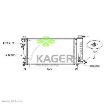 Радиатор, охлаждение двигателя KAGER 310857