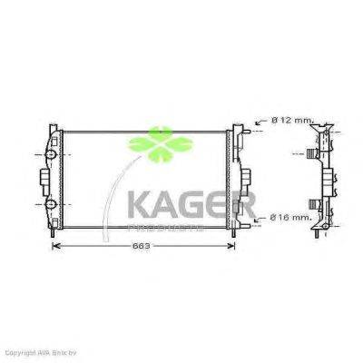 Радиатор, охлаждение двигателя KAGER 310981