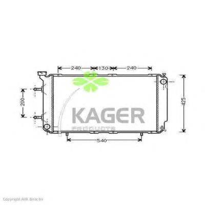 Радиатор, охлаждение двигателя KAGER 31-1026