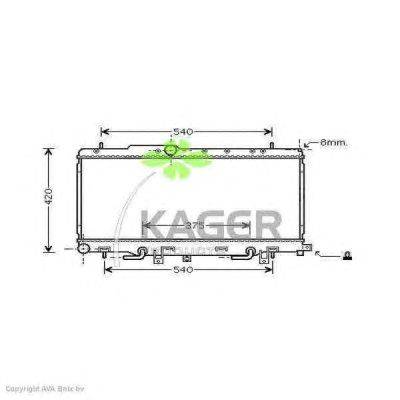 Радиатор, охлаждение двигателя KAGER 31-1040