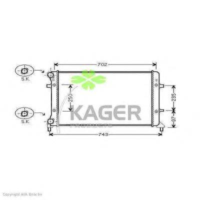 Радиатор, охлаждение двигателя KAGER 31-1225