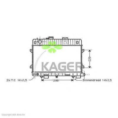 Радиатор, охлаждение двигателя KAGER 31-1427