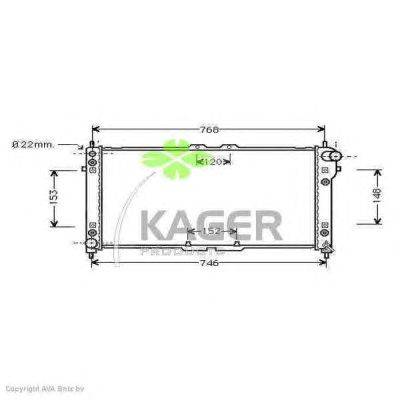 Радиатор, охлаждение двигателя KAGER 31-1541