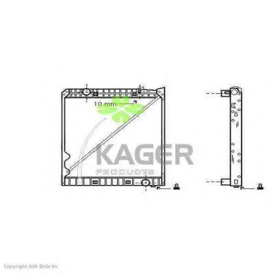 Радиатор, охлаждение двигателя KAGER 311680