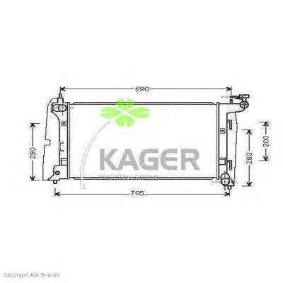 Радиатор, охлаждение двигателя KAGER 31-2052