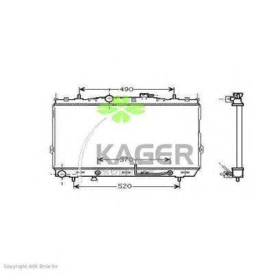 Радиатор, охлаждение двигателя KAGER 312079