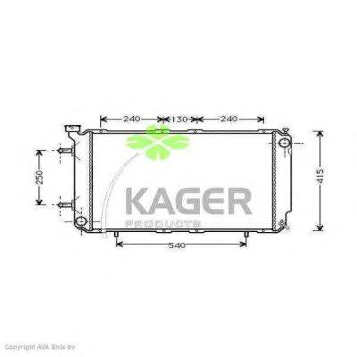 Радиатор, охлаждение двигателя KAGER 312275