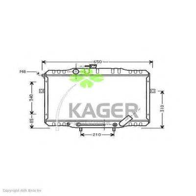 Радиатор, охлаждение двигателя KAGER 312360