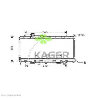 Радиатор, охлаждение двигателя KAGER 312395