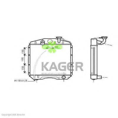 Радиатор, охлаждение двигателя KAGER 312471