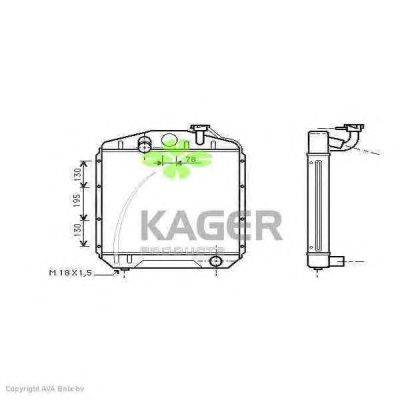 Радиатор, охлаждение двигателя KAGER 312472