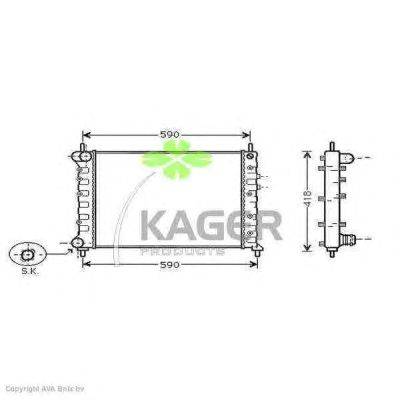 Радиатор, охлаждение двигателя KAGER 312609