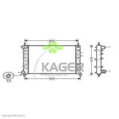 Радиатор, охлаждение двигателя KAGER 312610