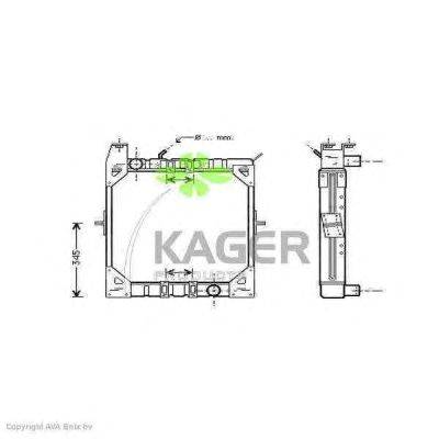 Радиатор, охлаждение двигателя KAGER 312715
