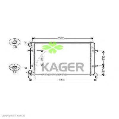 Радиатор, охлаждение двигателя KAGER 312834