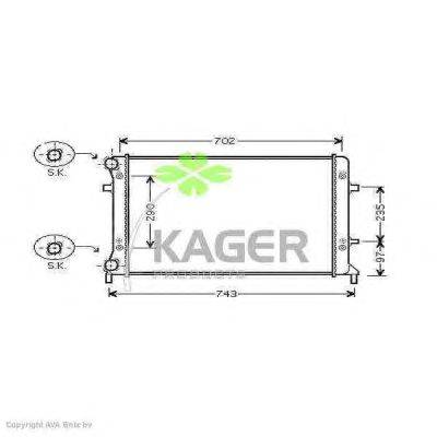 Радиатор, охлаждение двигателя KAGER 31-2836