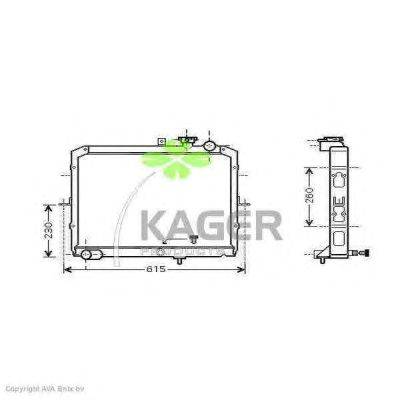 Радиатор, охлаждение двигателя KAGER 312892