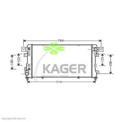 Радиатор, охлаждение двигателя KAGER 313484