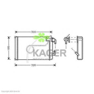 Теплообменник, отопление салона KAGER 32-0280