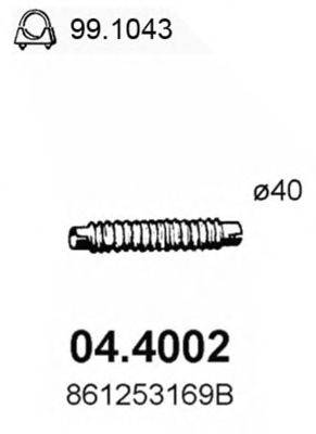 Труба выхлопного газа ASSO 04.4002