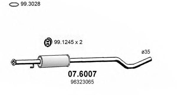 Средний глушитель выхлопных газов ASSO 07.6007